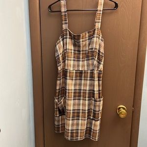 American eagle dress size S brown flannel type print